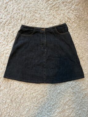 Y2K vintage Dark Wash Denim A-Line Mini Skirt